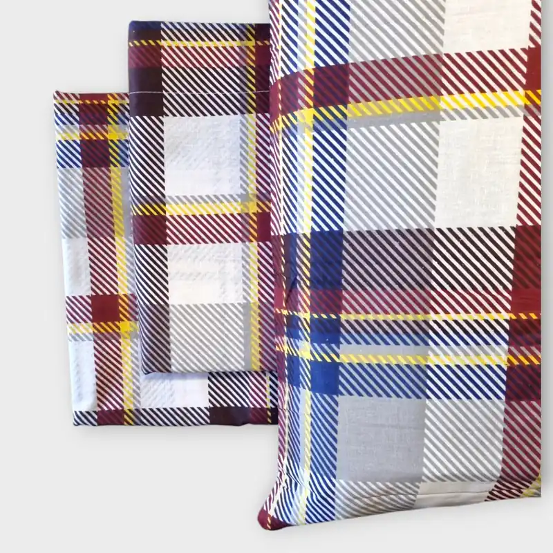 Lenzuola scozzesi completo matrimoniale in cotone BRUNA tartan
