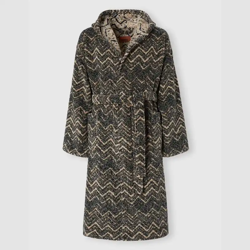 Accappatoio Missoni in spugna con cappuccio AZUL 138 brown