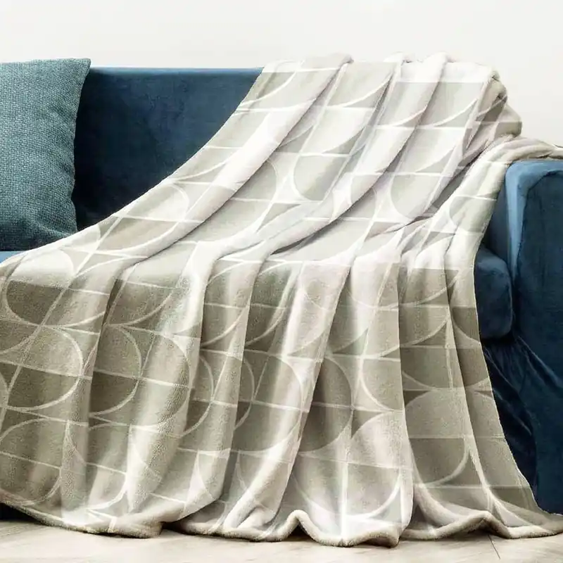 Plaid in micropile soffice coperta divano letto grigio perla