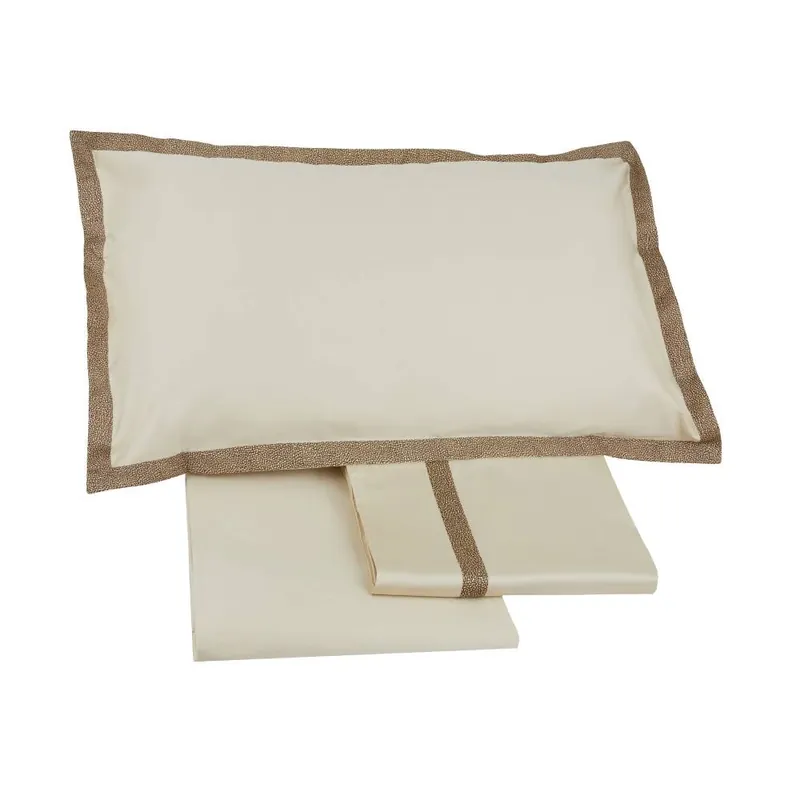 Lenzuola Borbonese completo matrimoniale Minimal marrone