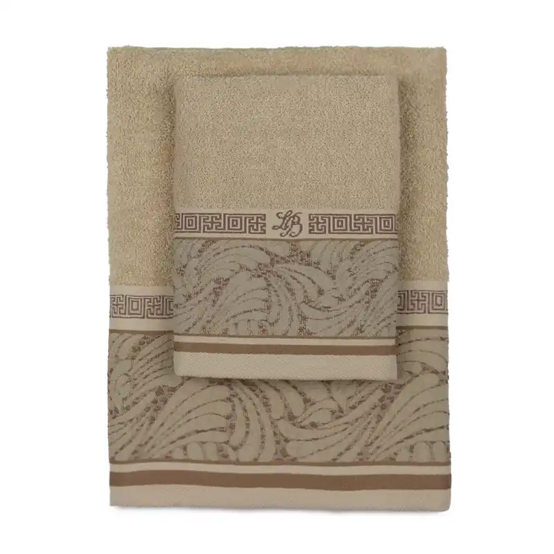 Coppia di spugne set 1+1 LAURA BIAGIOTTI Imai beige ricamato