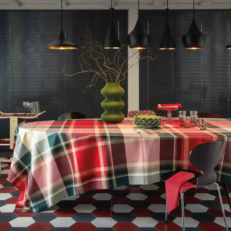 BOSSI CASA Tovaglia Cotone Tinto Filo scozzese 1421 rosso