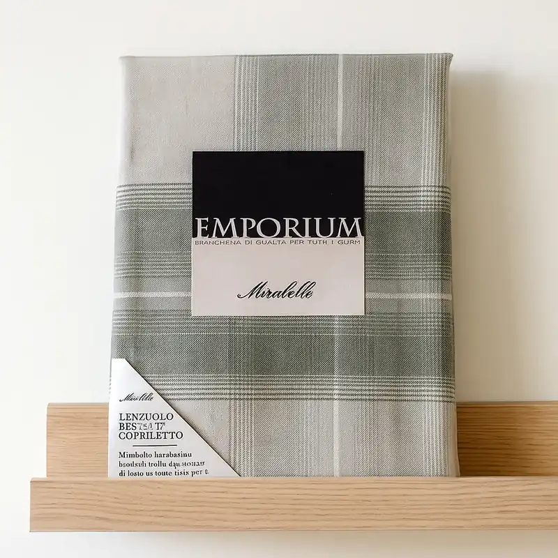 Lenzuola-copriletto matrimoniale MIRABELLO Zermatt tartan verde