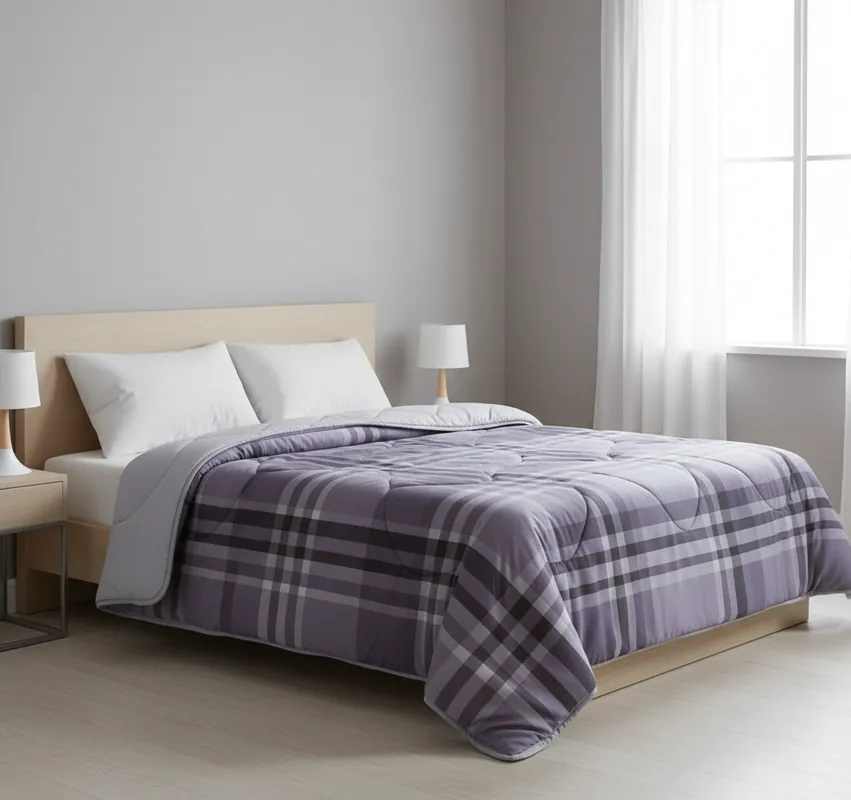 Trapunta invernale in cotone matrimoniale Igloo scozzese tartan