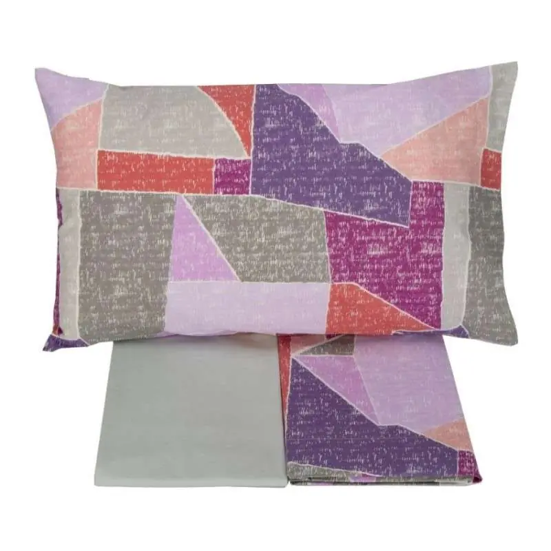 GABEL Completo lenzuola in cotone piazza e mezza MAXI Rainbow rosa