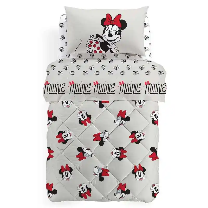 Caleffi Trapunta singola in cotone MINNIE Retro Disney invernale