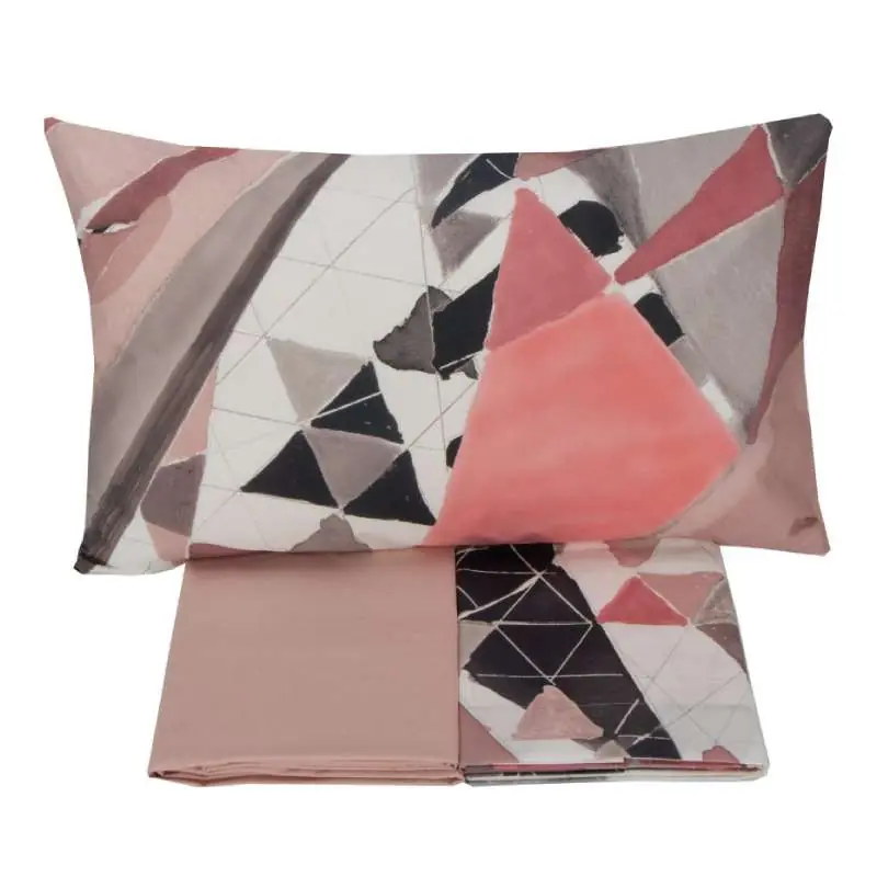 Lenzuola piazza e mezza FRANCESE completo Gabel Shape rosa
