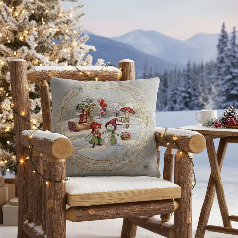 Fodera per cuscino arredo in gobelin Natalizio Fatato 45x45 Natale