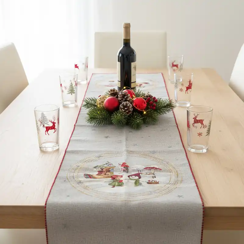 Runner da cucina Natalizio 47x140 Gobelin Fatato tovaglia vis a vis
