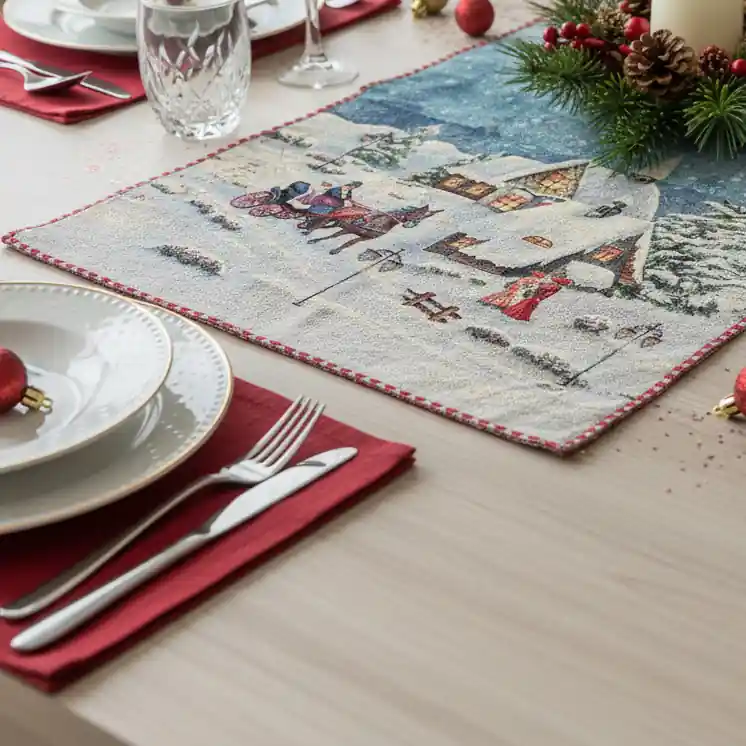 Runner da cucina Natalizio 47x140 Gobelin Notte tovaglia vis a vis