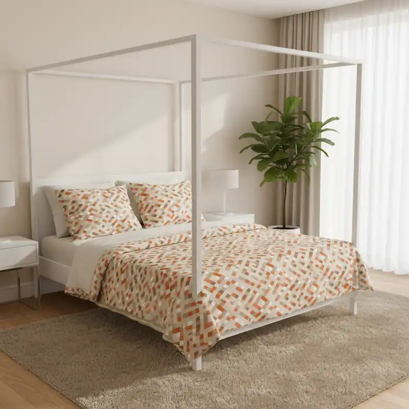Lenzuola Caleffi completo matrimoniale in Cotone Textile ambra