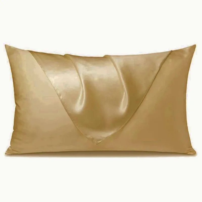Federa sfusa in pura seta di gelso per cuscino 50x80 champagne
