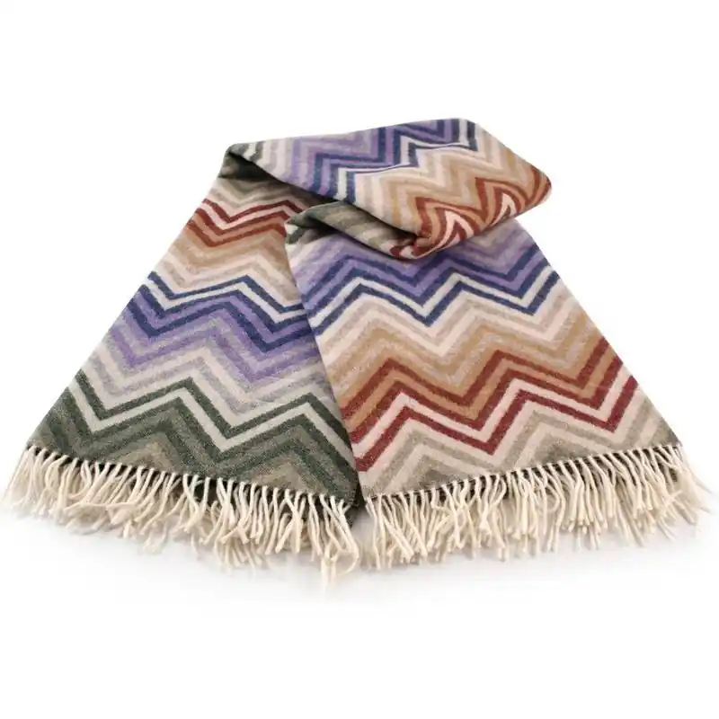 Plaid Missoni Home con frange 130x190 cm BILL 160 zig-zag