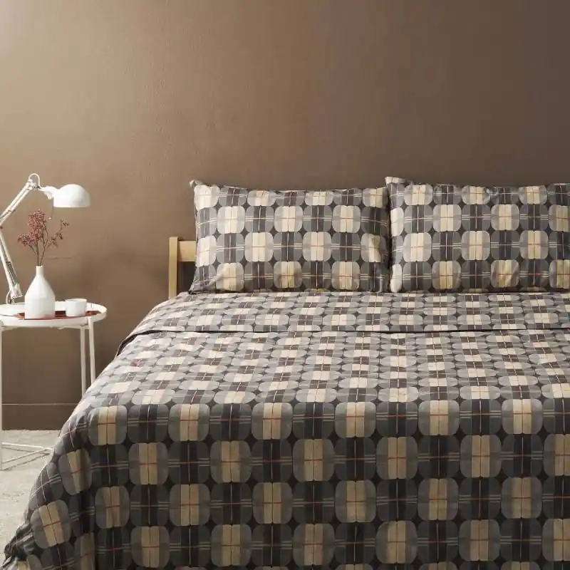 Bassetti completo lenzuola in cotone Globes G1 beige