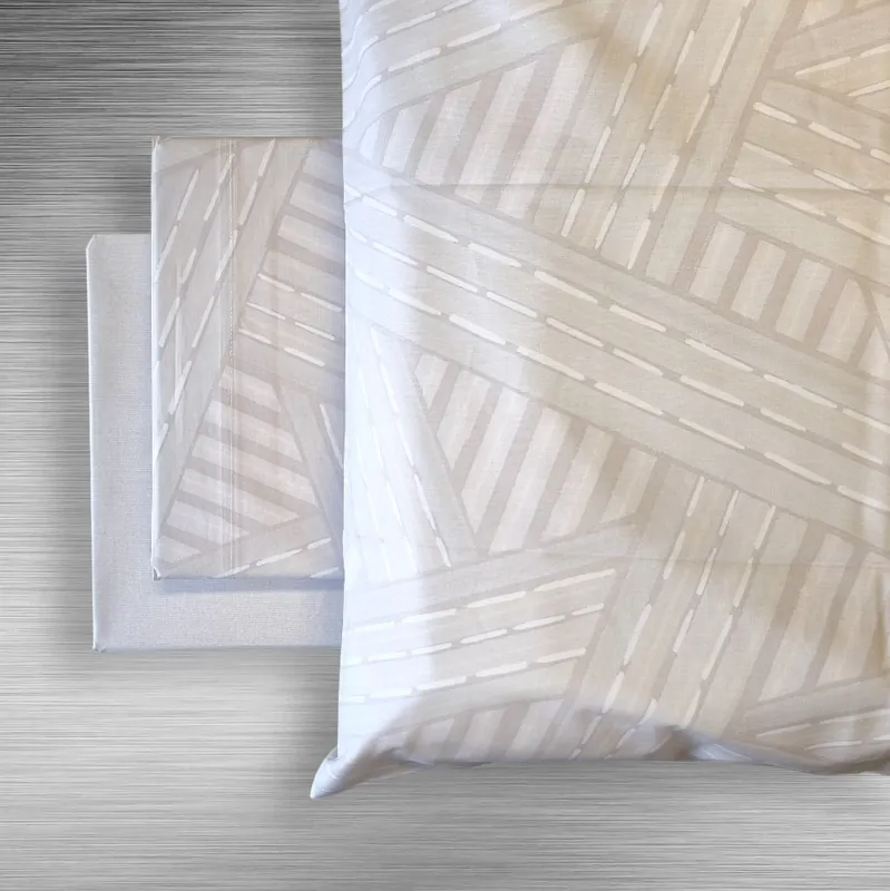 Lenzuola completo Zucchi matrimoniale in percalle Bourton beige