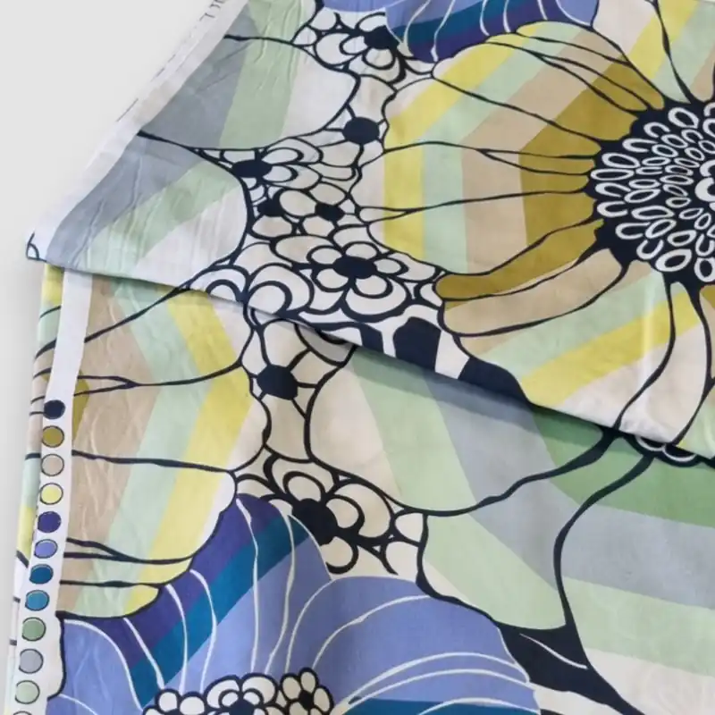 Tessuto a metro in cotone Missoni Home Sally floreale bluette 170 h. 295