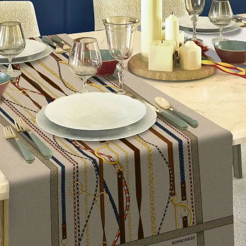 Runner in cotone 50x150 cm Borbonese Iconic Pegaso da tavola