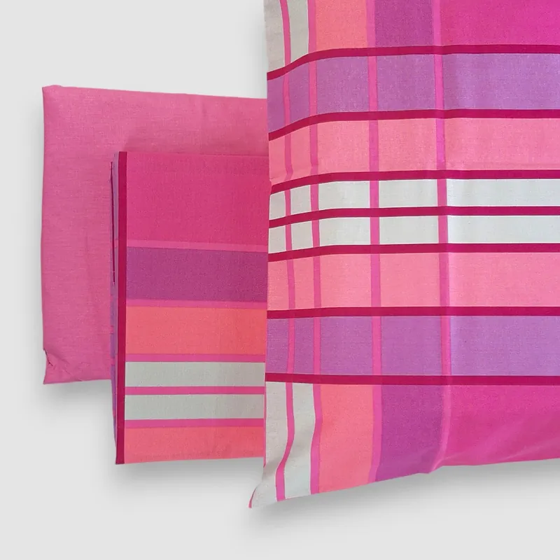 Completo lenzuola in puro cotone GABEL William geometrico fuxia