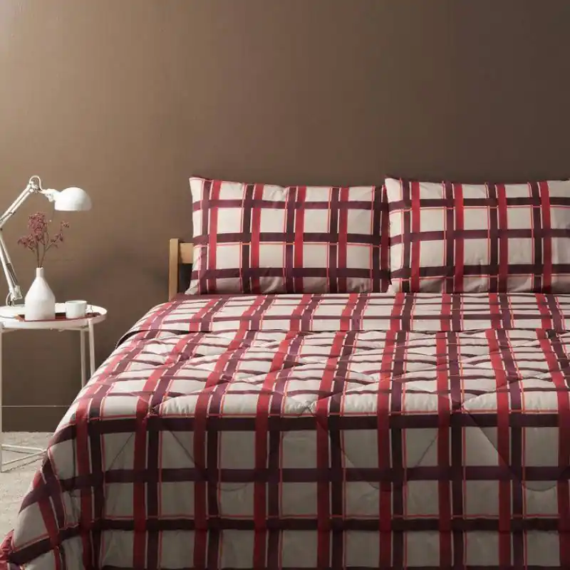 Completo lenzuola Bassetti matrimoniale in cotone CHECK R1