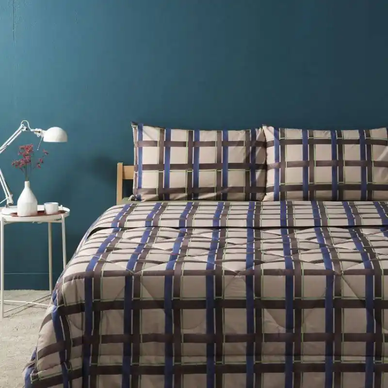 Completo lenzuola Bassetti matrimoniale in cotone CHECK B1