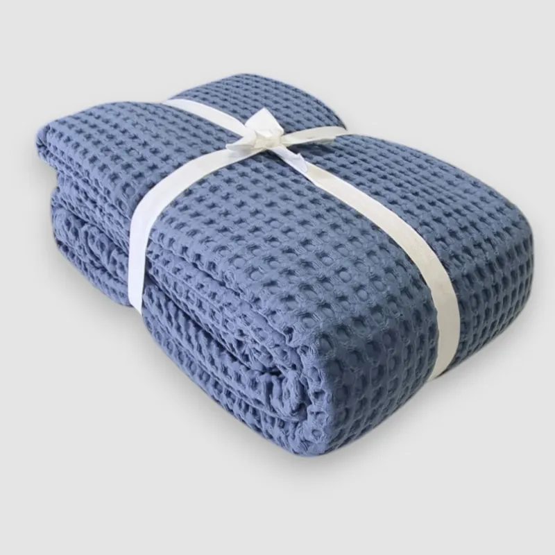 Copriletto leggero in Nido Apone matrimoniale denim in cotone