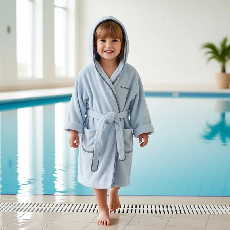 Accappatoio baby Borbonese KIDS Cangiante azzurro 24/36 mesi