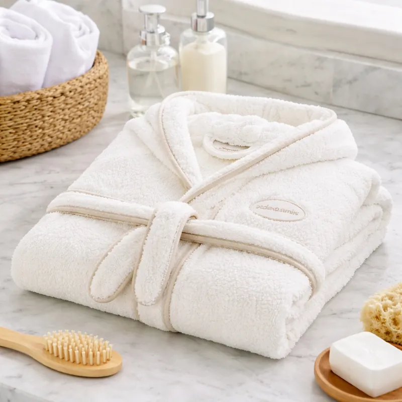 Accappatoio baby in spugna Borbonese OP KIDS biscotto