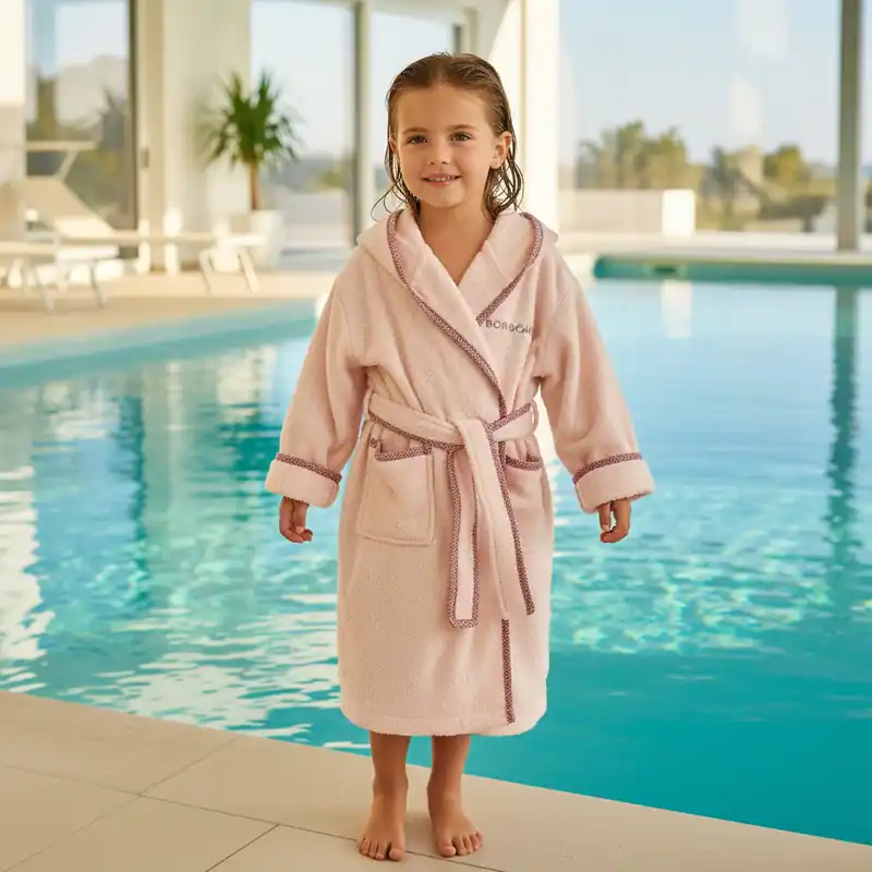 Accappatoio baby in spugna Borbonese KIDS Cangiante rosa
