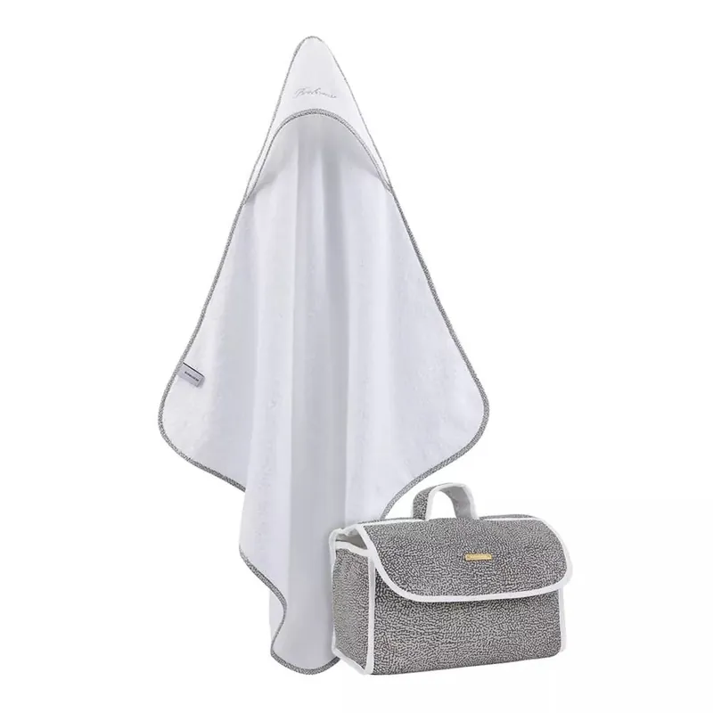 Triangolo neonato in spugna + Beauty Borbonese KIDS Splendido grigio