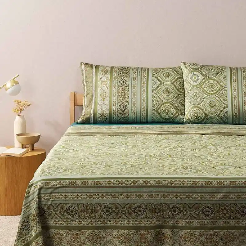 Lenzuola-copriletto Matrimoniali Bassetti Granfoulard Hanbury V1 verde