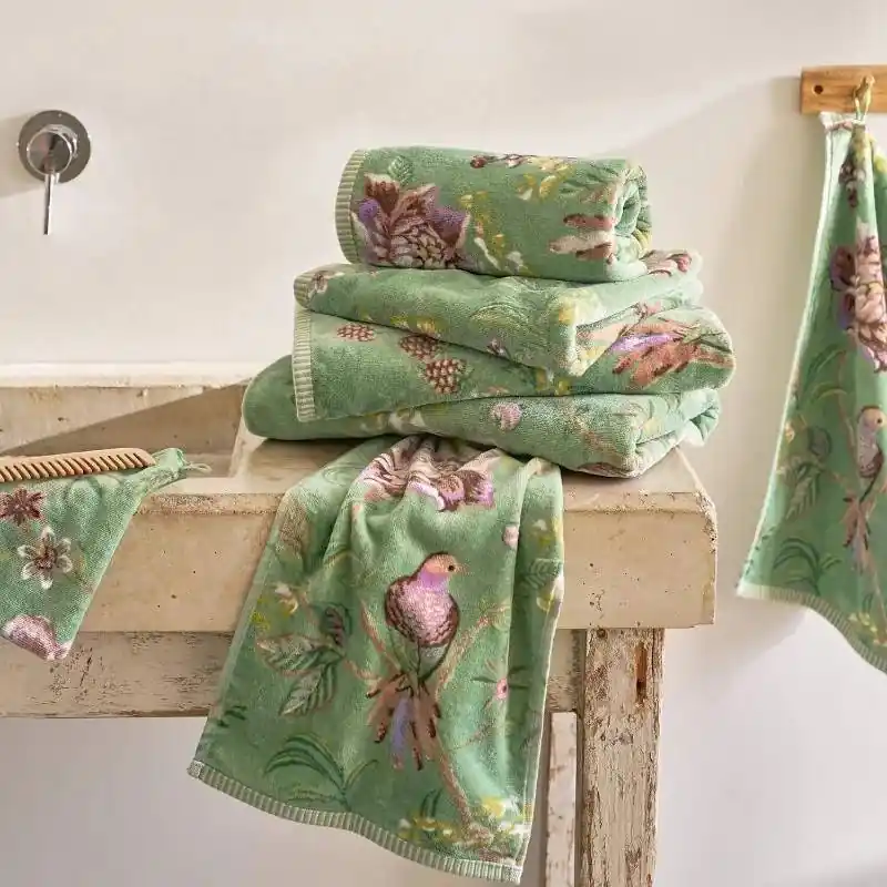 Set 1+1 asciugamano e ospite PIP STUDIO Secret Garden verde