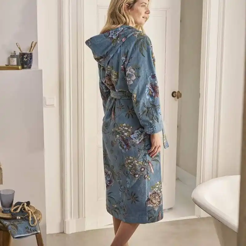 Accappatoio donna spugna PIP STUDIO Secret Garden blu