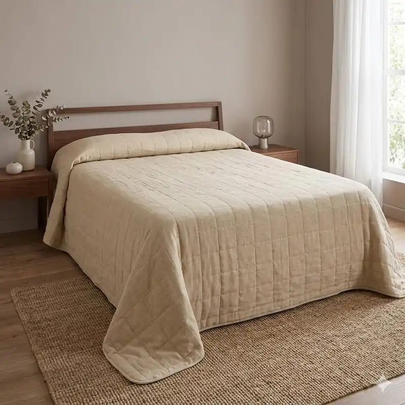 Copriletto primaverile piazza e mezza GABEL Chromo Skin champagne