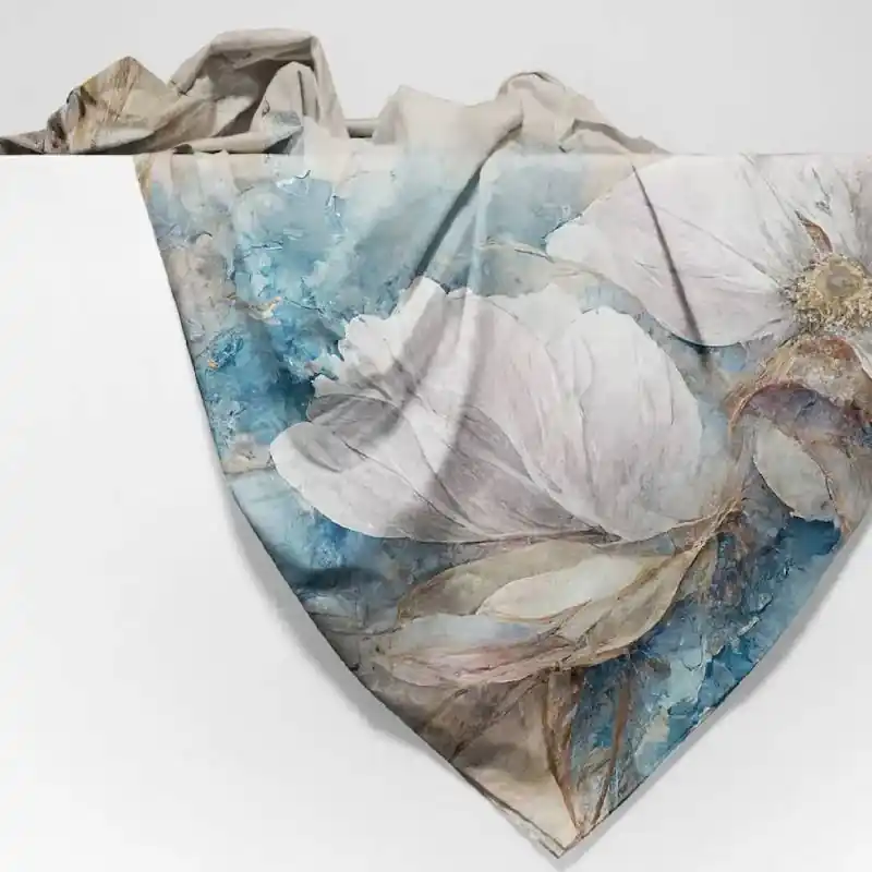 Tenda Copritutto Telo arredo ELENI' Foulard stiro facile floreale azzurro