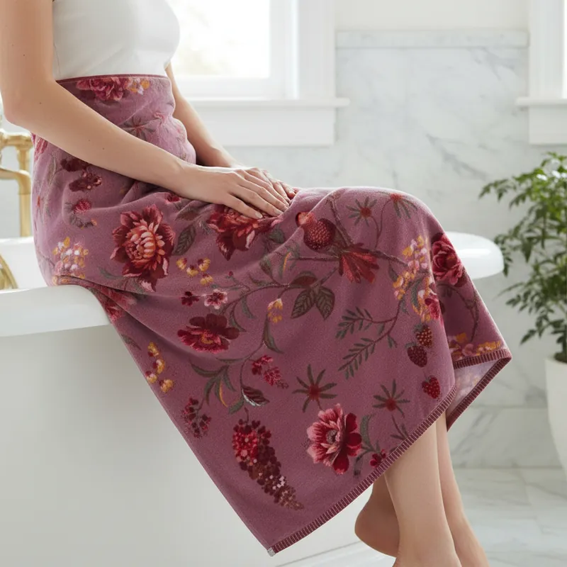 Telo bagno doccia 70x140 in spugna PIP STUDIO Secret Garden malva
