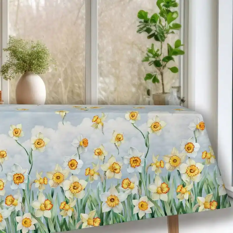 Tovaglia rettangolare in cotone TAG HOUSE NARCISO floreale