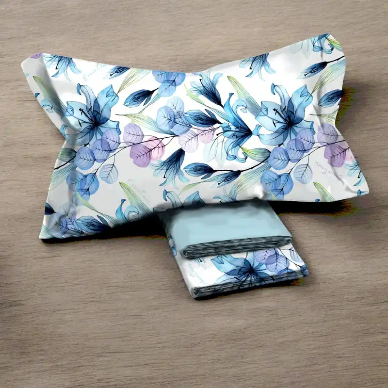 Lenzuola in percalle Matrimoniali Enrico Coveri AZURE floreale