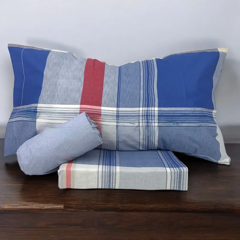 Bassetti completo letto matrimoniale 240x280 SCOTLAND blu e rosso