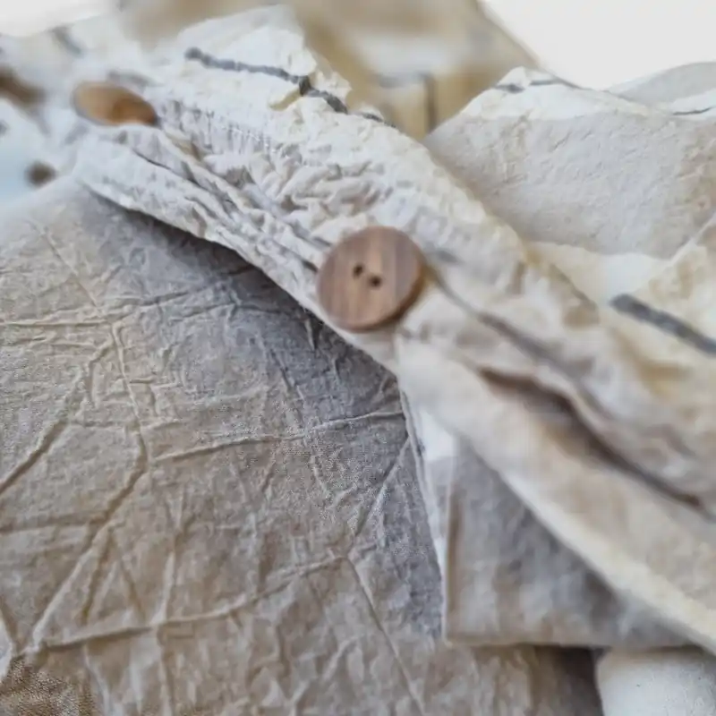Lenzuola matrimoniali cotone stropicciato 250x290 naturale 10 effetto moda