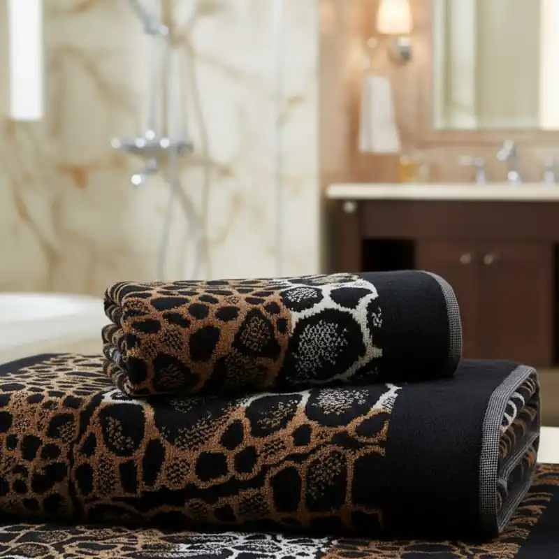 Asciugamano e ospite Bagno Lusso Carrara Ocean animalier bruciato