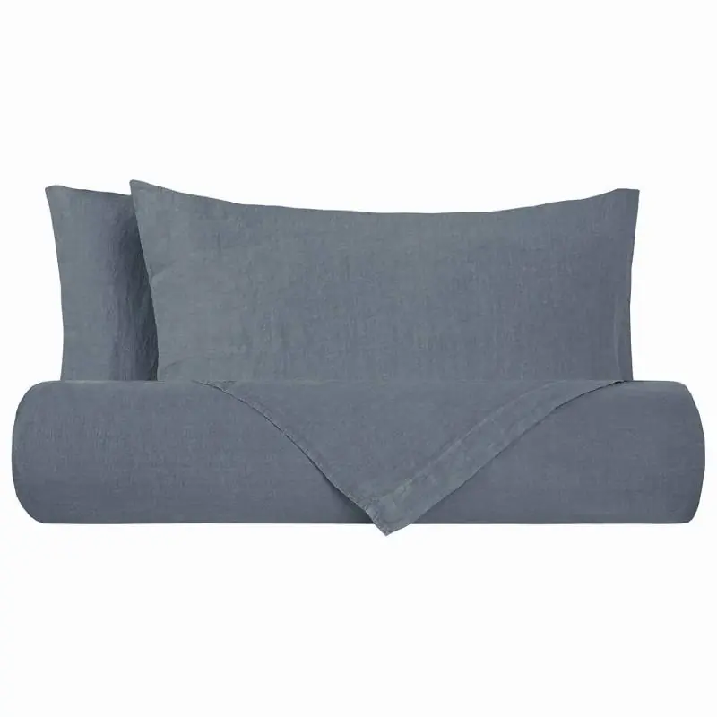 Lenzuola matrimoniali in puro lino Stone-Washed Loft 49 Baltico