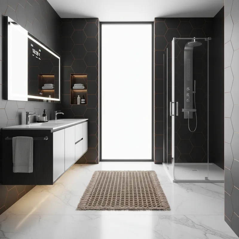 Tappeto bagno in nido d'ape Emanuela Galizzi Alma 60x120 cm antiscivolo