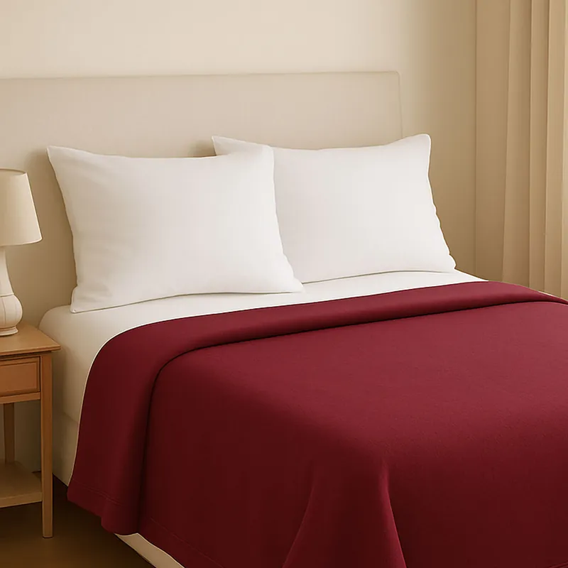 Somma Coperta LANA Vergine Matrimoniale Daisy Bordeaux 210x250