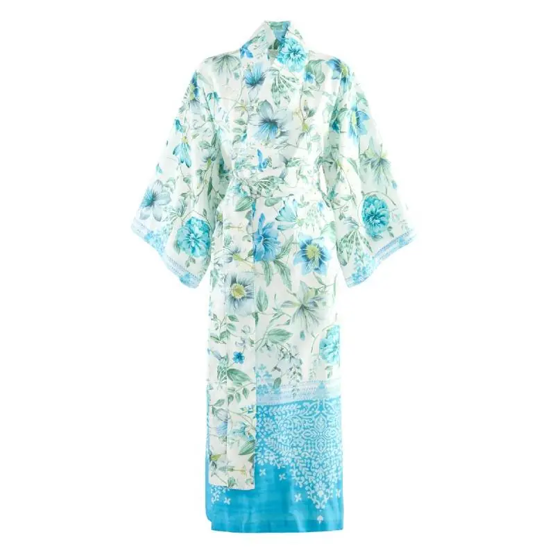Kimono Bassetti Casablanca C1 - Eleganza e Stile azzurro floreale