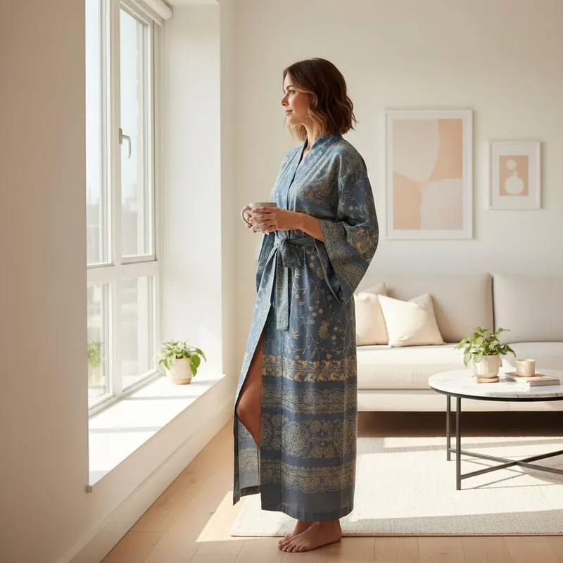 Bassetti Granfoulard Kimono Vestaglia Brenta G1 perla L XL