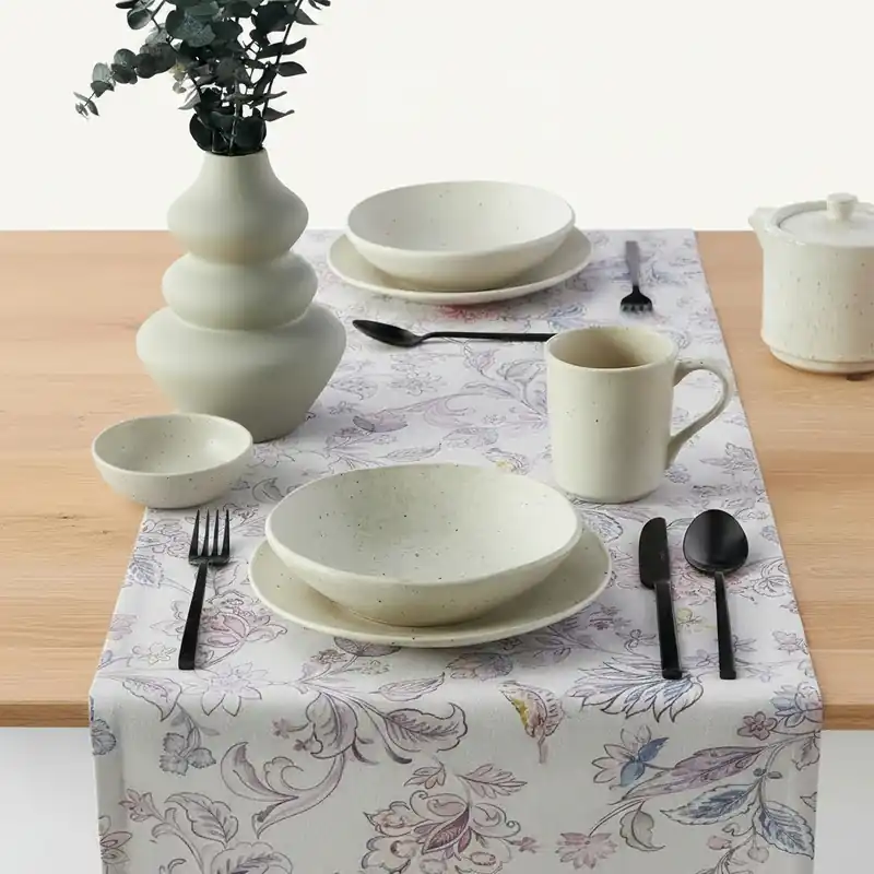 Runner da cucina 45x140 centro tavola Aurora floreale bluette