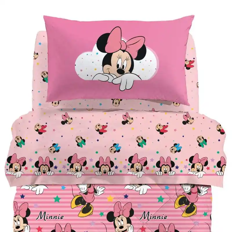 Lenzuola Caleffi completo Disney MINNIE RAINBOW per bambine