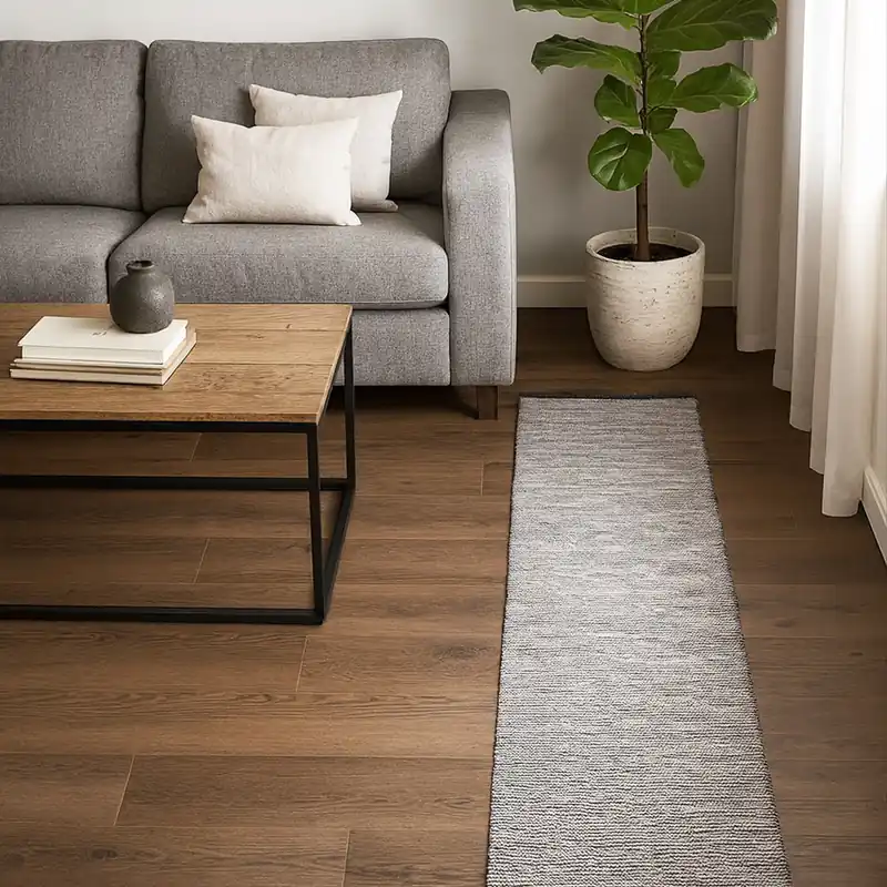 Tappeto arredo multiuso 55x290 antiscivolo Melinda a righe melange marrone