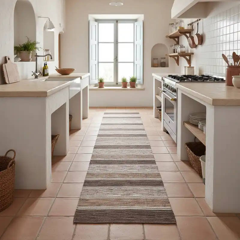 Tappeto arredo multiuso 55x240 antiscivolo Gourmet a righe marrone