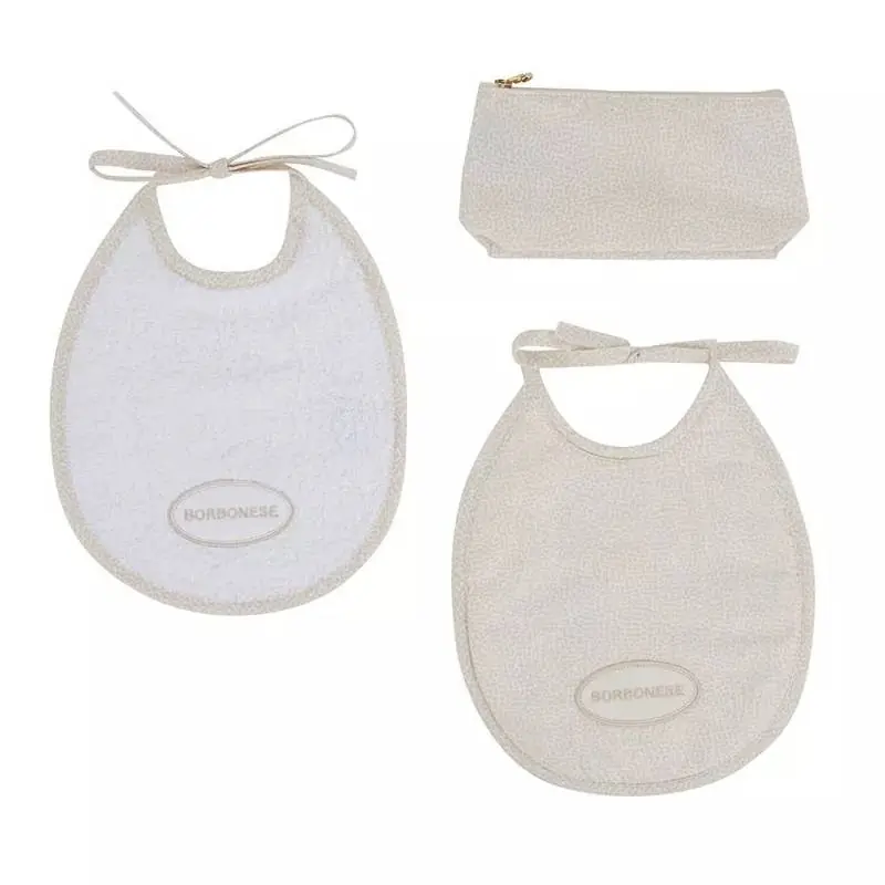 Coppia di bavaglini in trousse Borbonese KIDS Splendido biscotto in spugna